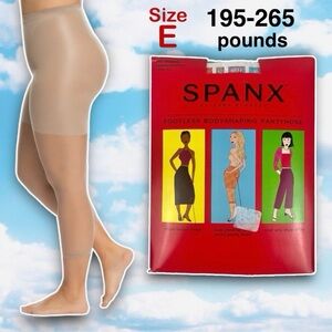 NWT SPANX Footless Bodyshaping Pantyhose Sheer Stockings Control Top Shapewear